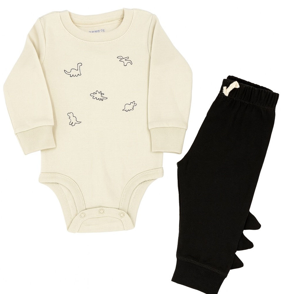 🐰 Carter's Cream and Black Bodysuit Set